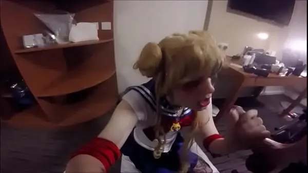 Εμφάνιση Sailor Scout Sluts Corset Cassie and Hayley Pet Harley power Tube