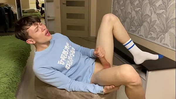 Show Teen guy CUM VIDEO big dick strong orgasm /9 inch power Tube